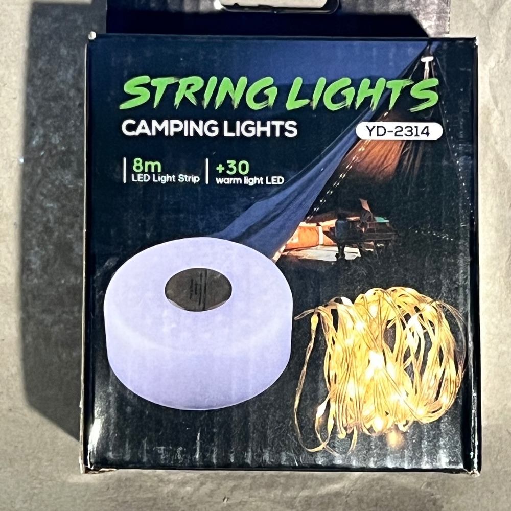 YD-2314 8m Camping String Lights‎ Warm White LED Rechargeable Waterproof YD-2314